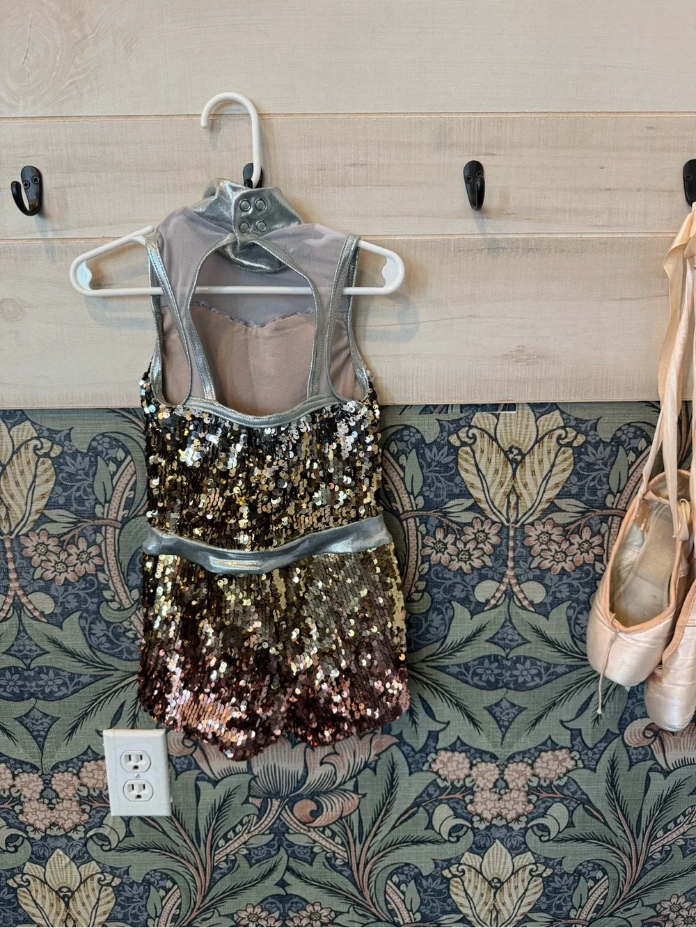 NEW! Weissman Party Party Party sequin biketard Ombre silver gold kids dance tap